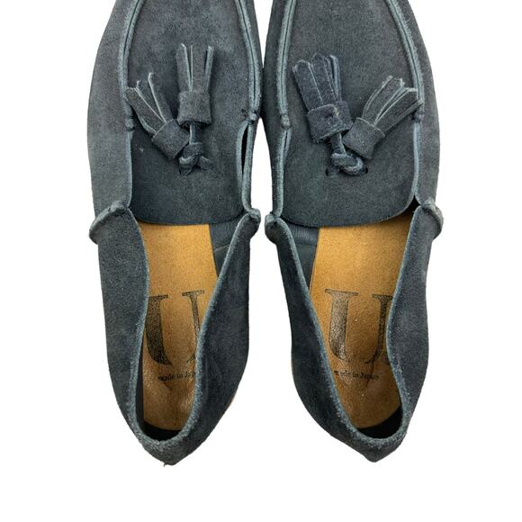 U-Dot Navy Suede Leather Tassel Slip On Comfort Unisex Penny Loafer Flats Japan - Picture 10 of 12